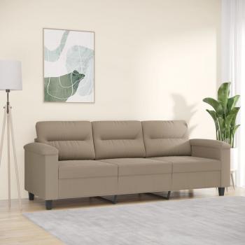 ARDEBO.de - 3-Sitzer-Sofa Taupe 180 cm Mikrofasergewebe