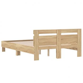 Bettgestell mit Kopfteil Sonoma-Eiche 135x190 cm Holzwerkstoff