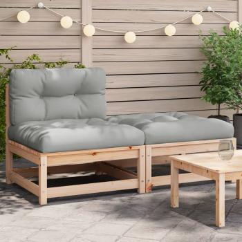 ARDEBO.de - Gartensofa ohne Armlehnen mit Kissen und Hocker