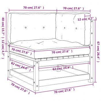 Garten-Ecksofa mit Kissen Massivholz Kiefer