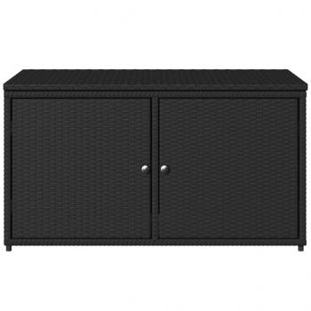 Gartenschrank Schwarz 110x55x60,5 cm Poly Rattan