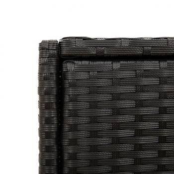 Gartenschrank Schwarz 55x55x111 cm Poly Rattan