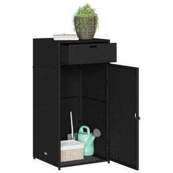 Gartenschrank Schwarz 55x55x111 cm Poly Rattan