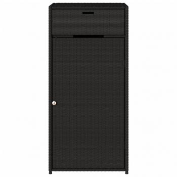 Gartenschrank Schwarz 55x55x111 cm Poly Rattan