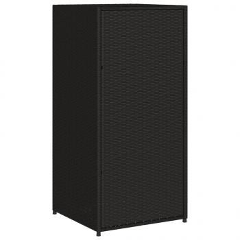 Gartenschrank Schwarz 55x55x111 cm Poly Rattan