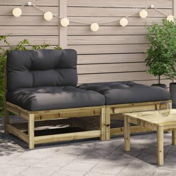 ARDEBO.de - Gartensofa ohne Armlehnen mit Kissen und Hocker