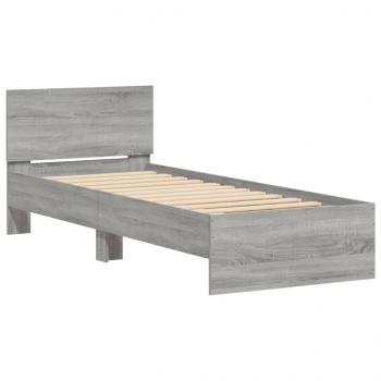 Bettgestell mit Kopfteil Grau Sonoma 90x200 cm Holzwerkstoff