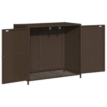 Gartenschrank Braun 83x45x76 cm Poly Rattan