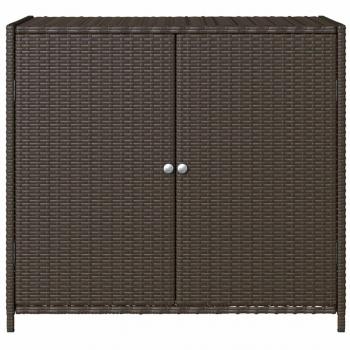 Gartenschrank Braun 83x45x76 cm Poly Rattan