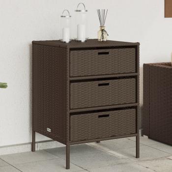 ARDEBO.de - Gartenschrank Braun 55x59x80 cm Poly Rattan