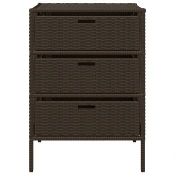 Gartenschrank Braun 55x59x80 cm Poly Rattan