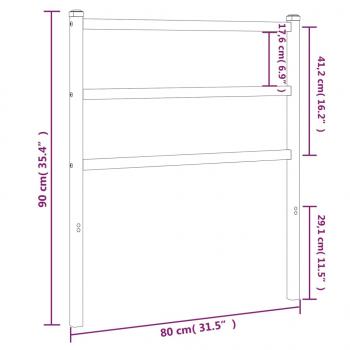 Kopfteil Metall Schwarz 75 cm