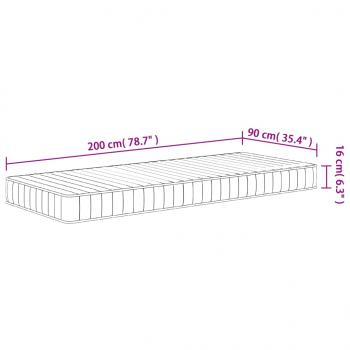 Matratze Schaumstoff Mittelweich 90x200 cm