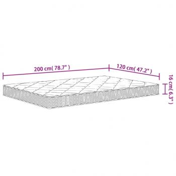 Matratze Schaumstoff Mittelweich 120x200 cm