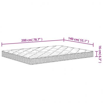 Matratze Schaumstoff Mittelweich 140x200 cm