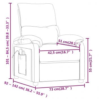 Massagesessel Dunkelgrau Stoff