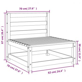 Gartensofas ohne Armlehnen 2 Stk. Wachsbraun Massivholz Kiefer