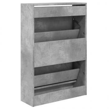 Schuhschrank Betongrau 60x21x87,5 cm Holzwerkstoff