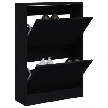 ARDEBO.de - Schuhschrank Schwarz 60x21x87,5 cm Holzwerkstoff