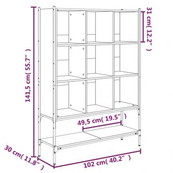 Bücherregal Räuchereiche 102x30x141,5 cm Holzwerkstoff