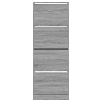 Schuhschrank Grau Sonoma 60x21x163,5 cm Holzwerkstoff