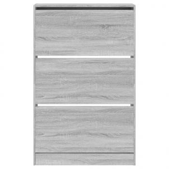 Schuhschrank Grau Sonoma 80x21x125,5 cm Holzwerkstoff