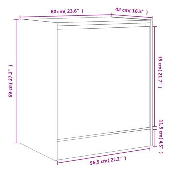 Schuhschrank Schwarz 60x42x69 cm Holzwerkstoff