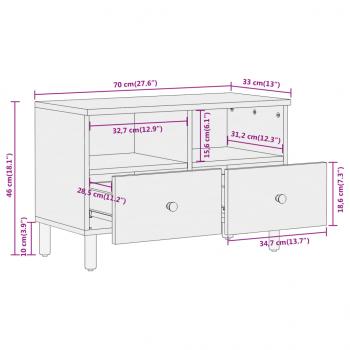 TV-Schrank 70x33x46 cm Massivholz Akazie