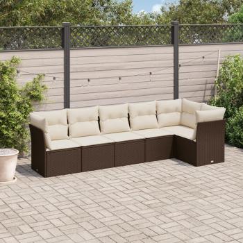 ARDEBO.de - 6-tlg. Garten-Sofagarnitur mit Kissen Braun Poly Rattan