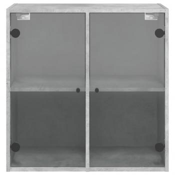 Wandschrank mit Glastüren Betongrau 68x37x68,5 cm