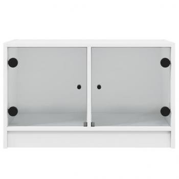 TV-Schrank mit Glastüren Weiß 68x37x42 cm