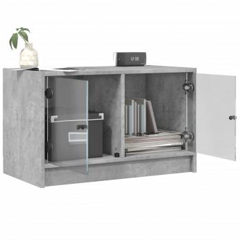 TV-Schrank mit Glastüren Betongrau 68x37x42 cm