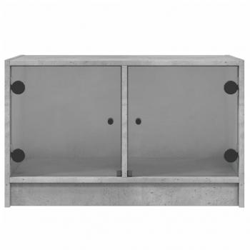 TV-Schrank mit Glastüren Betongrau 68x37x42 cm