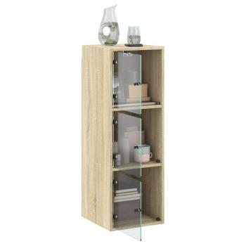 Wandschrank mit Glastüren Sonoma-Eiche 35x37x100 cm