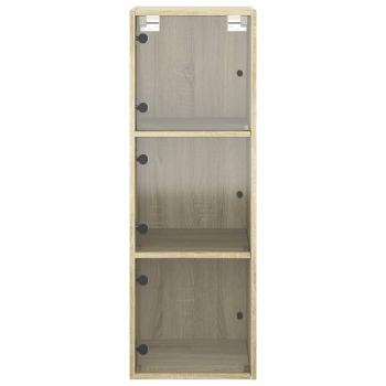 Wandschrank mit Glastüren Sonoma-Eiche 35x37x100 cm