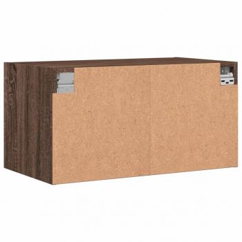 Wandschrank mit Glastüren Braun Eichen-Optik 68,5x37x35 cm