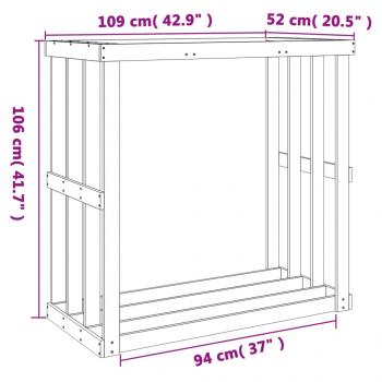 Outdoor-Kaminholzregal Wachsbraun 109x52x106 cm Massivholz