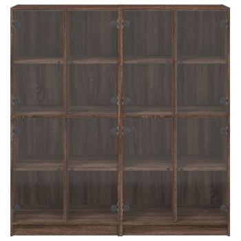 Bücherschrank mit Türen Braun Eichen-Optik 136x37x142 cm