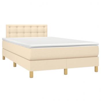 Boxspringbett mit Matratze & LED Creme 120x190 cm Stoff