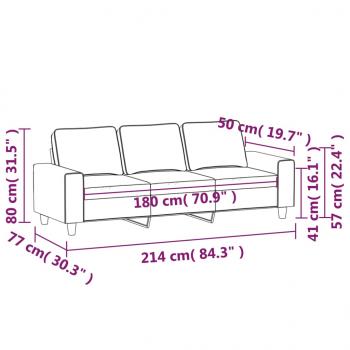 3-Sitzer-Sofa Taupe 180 cm Stoff