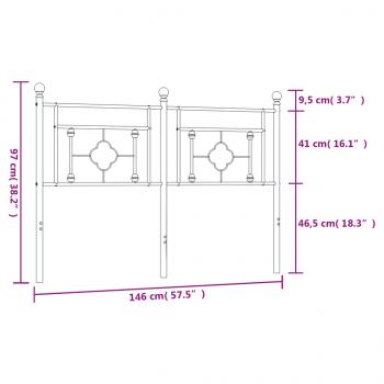 Kopfteil Metall Weiß 140 cm