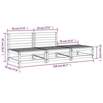 Gartensofa ohne Armlehnen mit Hocker Kiefernholz Imprägniert