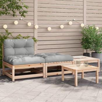 ARDEBO.de - Gartensofa ohne Armlehnen mit Kissen und Hockern