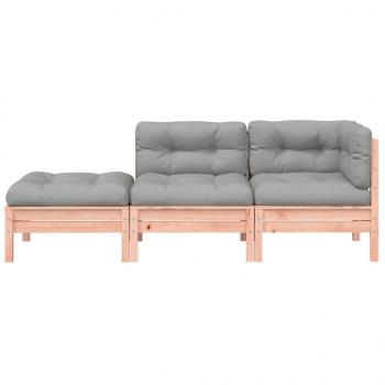 Gartensofa mit Kissen und Hocker 2-Sitzer