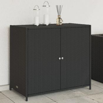 ARDEBO.de - Gartenschrank Schwarz 83x45x76 cm Poly Rattan