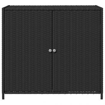 Gartenschrank Schwarz 83x45x76 cm Poly Rattan