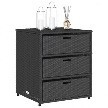 Gartenschrank Schwarz 55x59x69 cm Poly Rattan