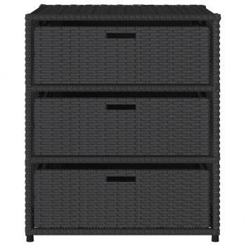 Gartenschrank Schwarz 55x59x69 cm Poly Rattan