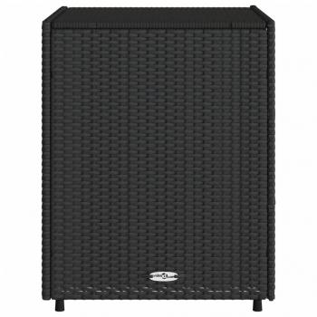 Gartenschrank Schwarz 55x59x69 cm Poly Rattan