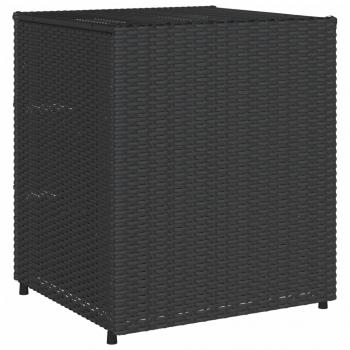 Gartenschrank Schwarz 55x59x69 cm Poly Rattan